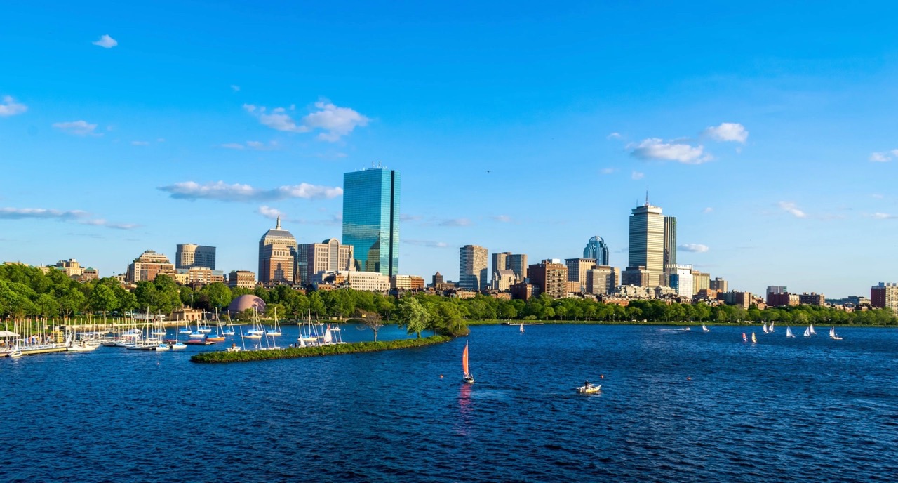 Charles River with the Boston skyline in the background